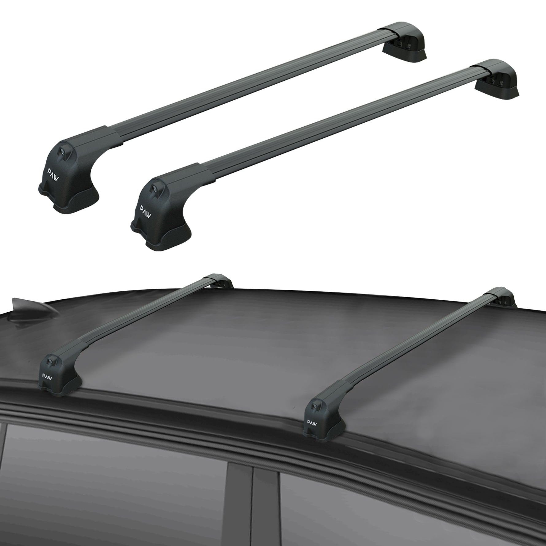 Bmw 4 Series Coupe G22 (2021-2025) – Roof Rack Cross Bars (Fix Point, Aluminum, Siyah)