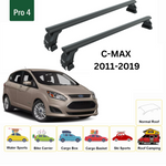 Ford C-Max (C344) 2011-2019 Oluksuz Üst Tavan Portbagaj Taşıyıcı Ara Atkısı Toros Serisi Pro 4 Siyah