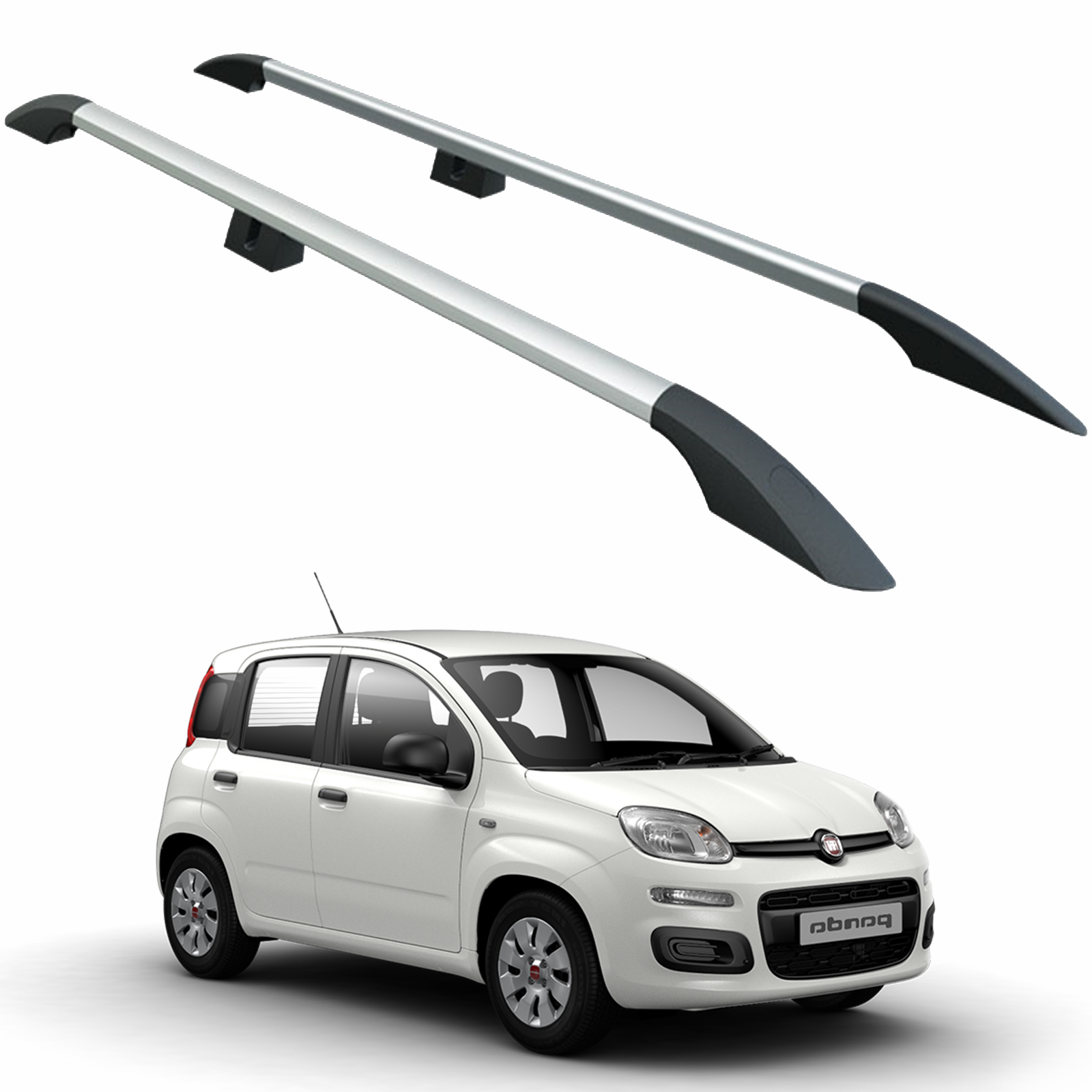 Fiat Panda 319 2011-2025 Araç Üstü Alüminyum Tavan Yan Rayları Plus Serisi - Gri