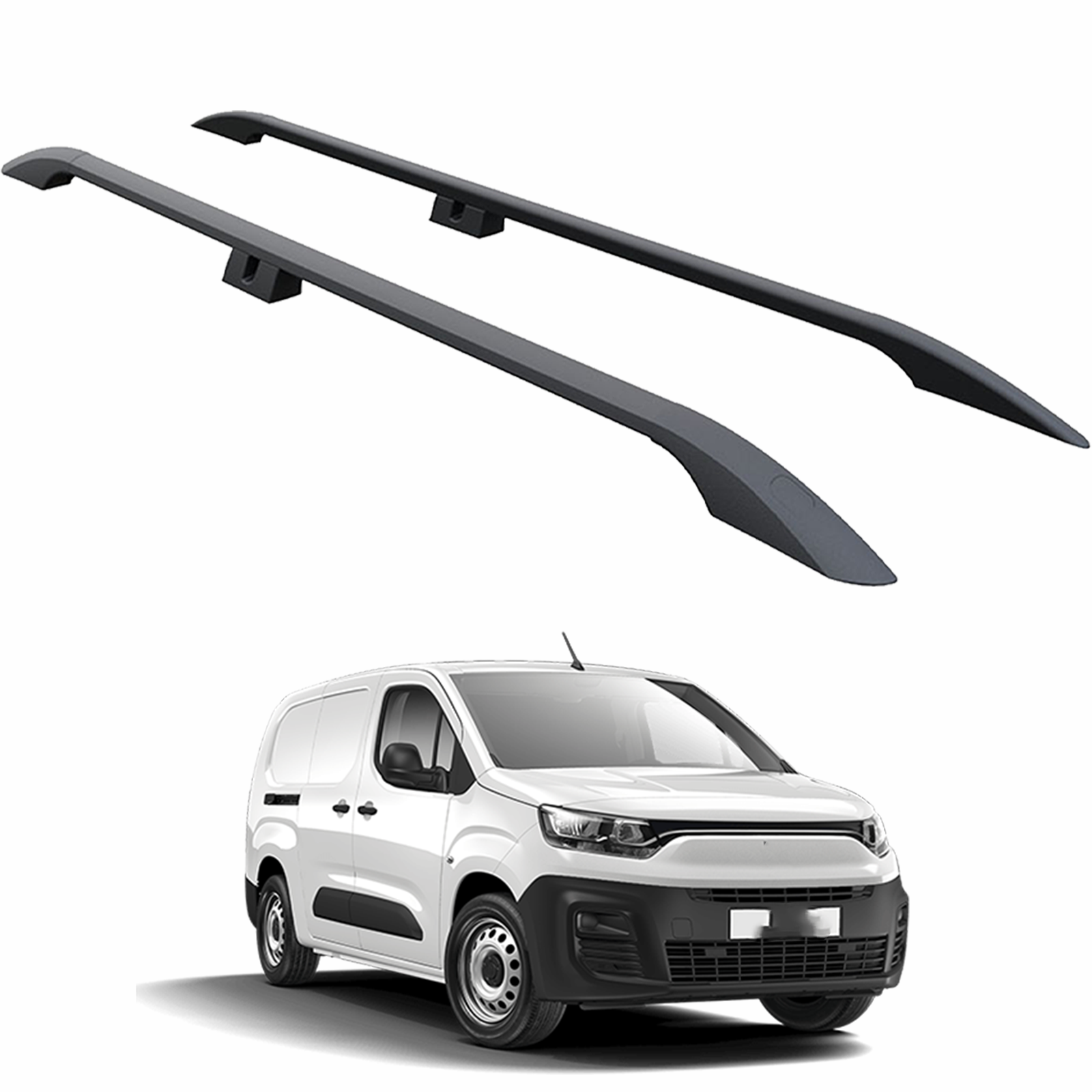 Fiat Doblo Kısa Şase 2022-2025 Van Araç Üstü Alüminyum Tavan Yan Rayları Plus Serisi - Siyah
