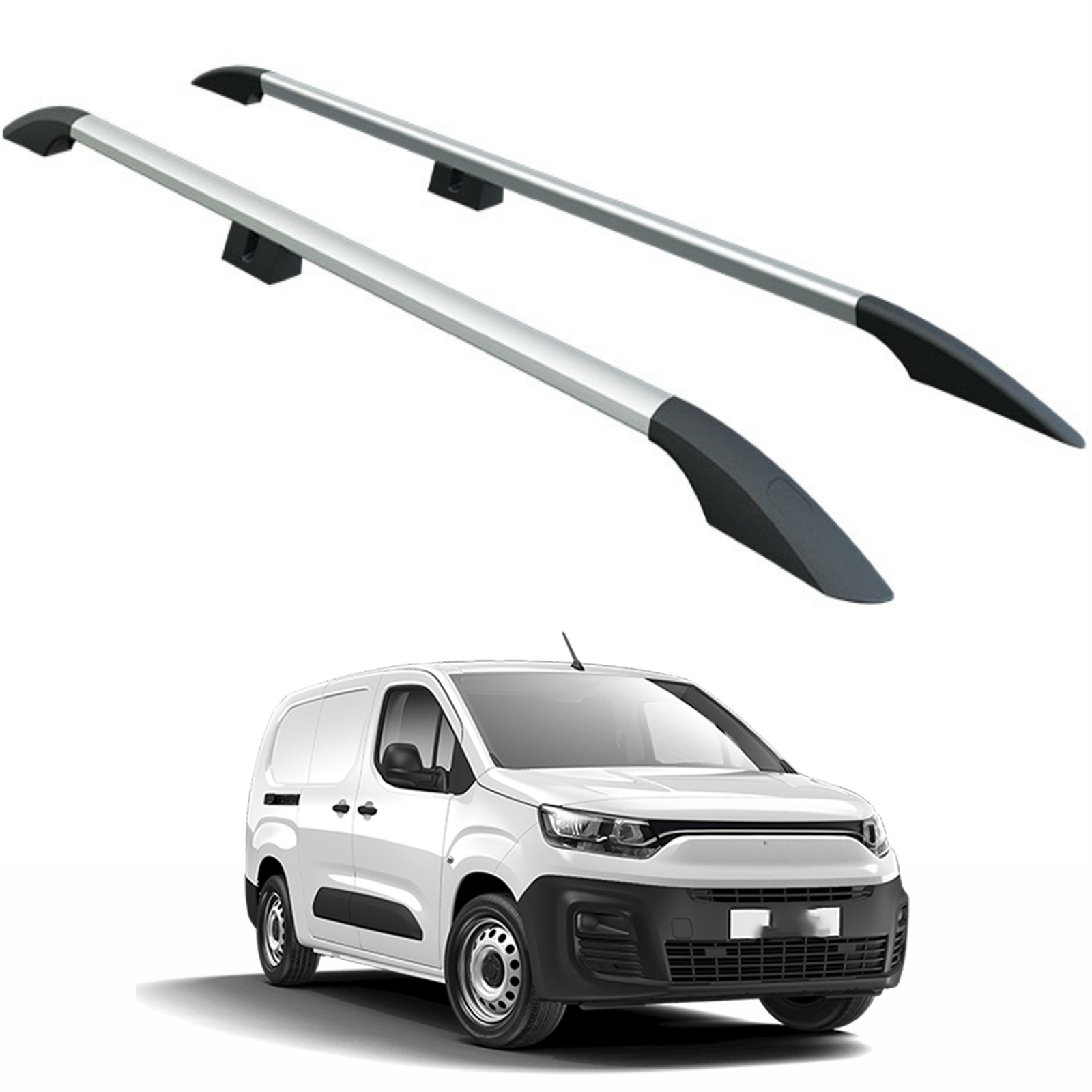 Fiat Doblo Kısa Şase 2022-2025 Van Araç Üstü Alüminyum Tavan Yan Rayları Plus Serisi - Gri