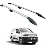 Toyota Proace City Uzun Şase 2019-2025 Araç Üstü Alüminyum Tavan Yan Rayları Plus Serisi - Gri