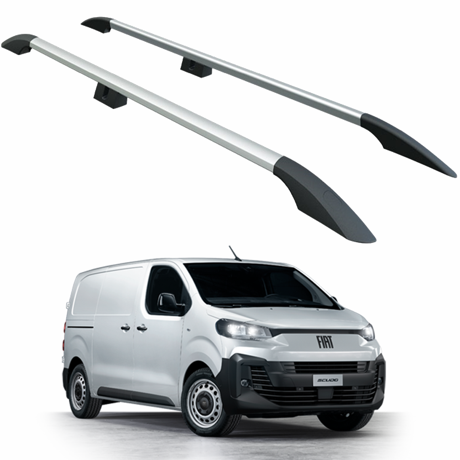 Citroen Jumpy Mk3 2016-2025 Kısa Şase Araç Üstü Alüminyum Tavan Yan Rayları Plus Serisi - Gri