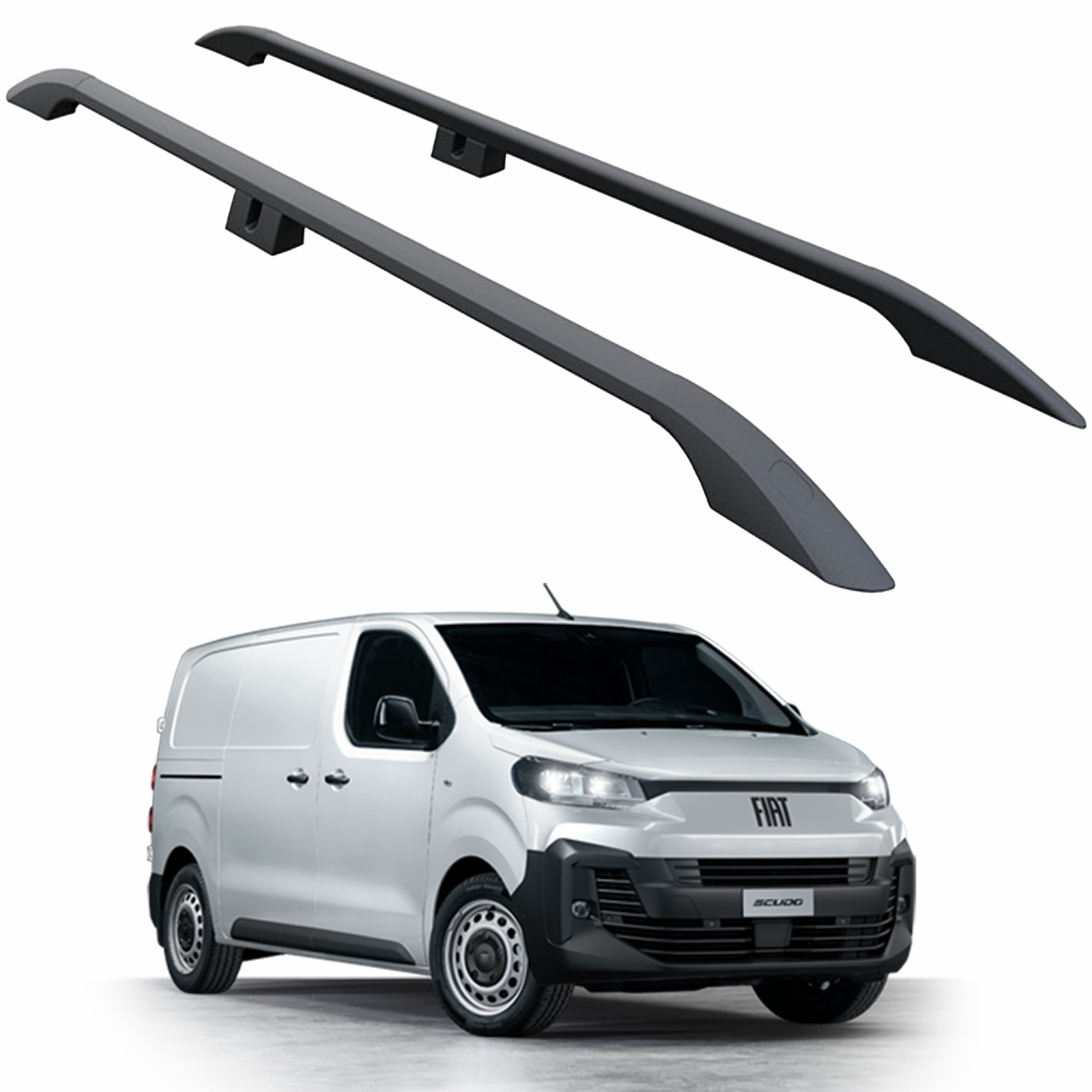 Fiat Scudo 2021-2025 Araç Üstü Alüminyum Tavan Yan Rayları Plus Serisi - Siyah