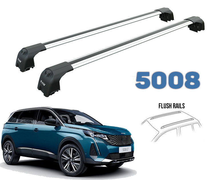 Peugeot 5008 2017-2024 Portbagaj Taşıyıcı Ara Atkisi - Ara Çubuk Paw Pro 2 Gri