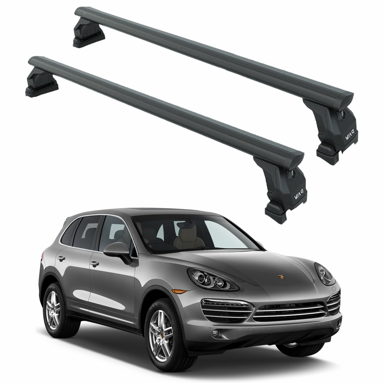 Porsche Cayenne (9PA) 2002-2010 Tavan Taşıyıcı Ara Barlar Vidalı Montaj, Pro 6 Siyah