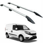 Fiat Doblo Kısa Şase 2010-2020 Van Araç Üstü Alüminyum Tavan Yan Rayları Plus Serisi - Gri