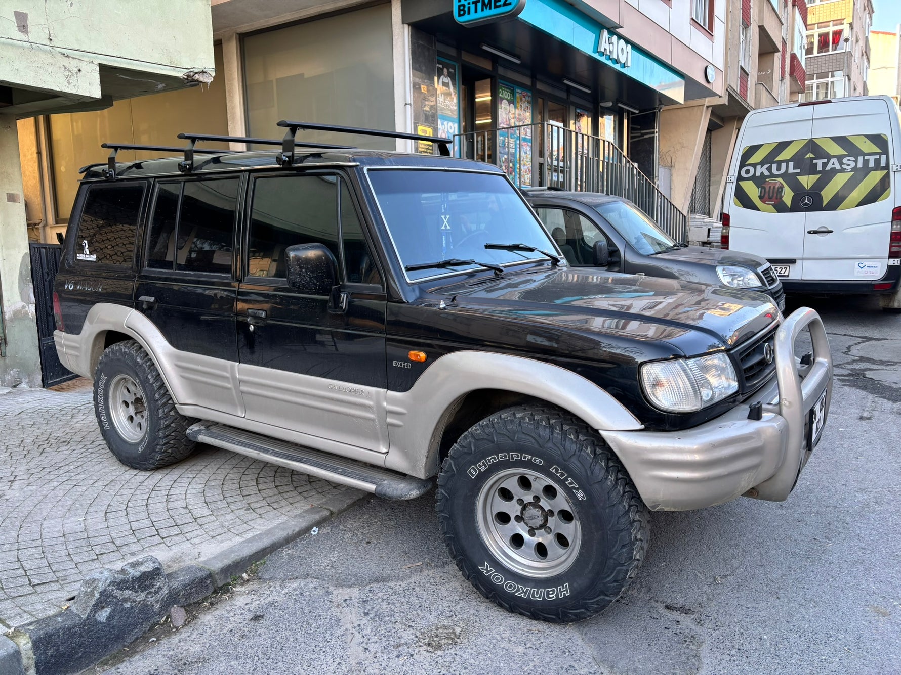 Hyundai Galloper 1997-2003 Yagmur Oluklu Üst Tavan Taşıyıcı Paw Ara Atkısı, Siyah
