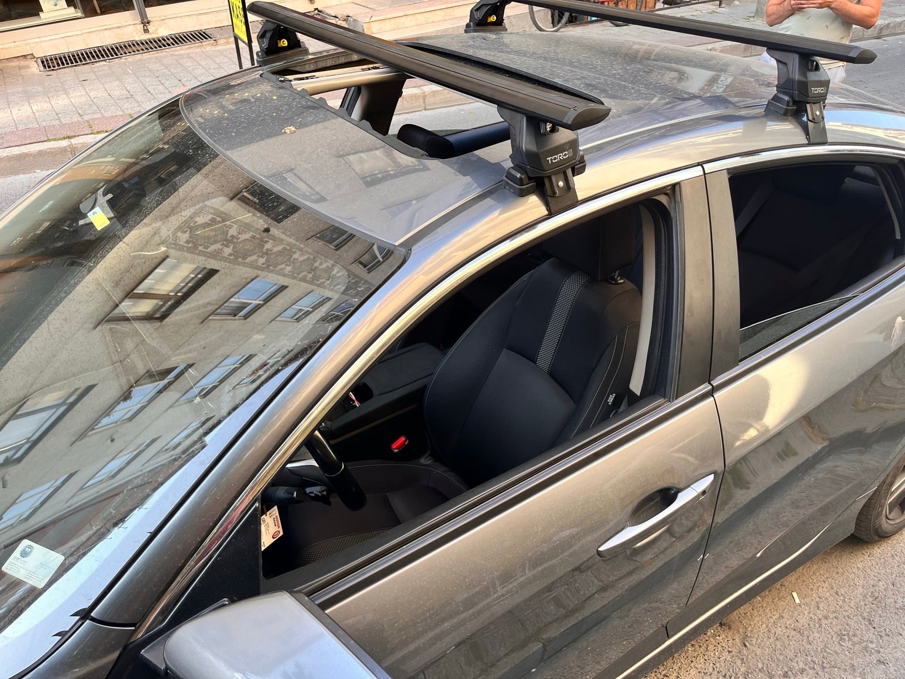 Honda Civic 2017-2021 Oluksuz Üst Tavan Portbagaj Taşıyıcı Ara Atkısı Toros Serisi Pro 4 Gri