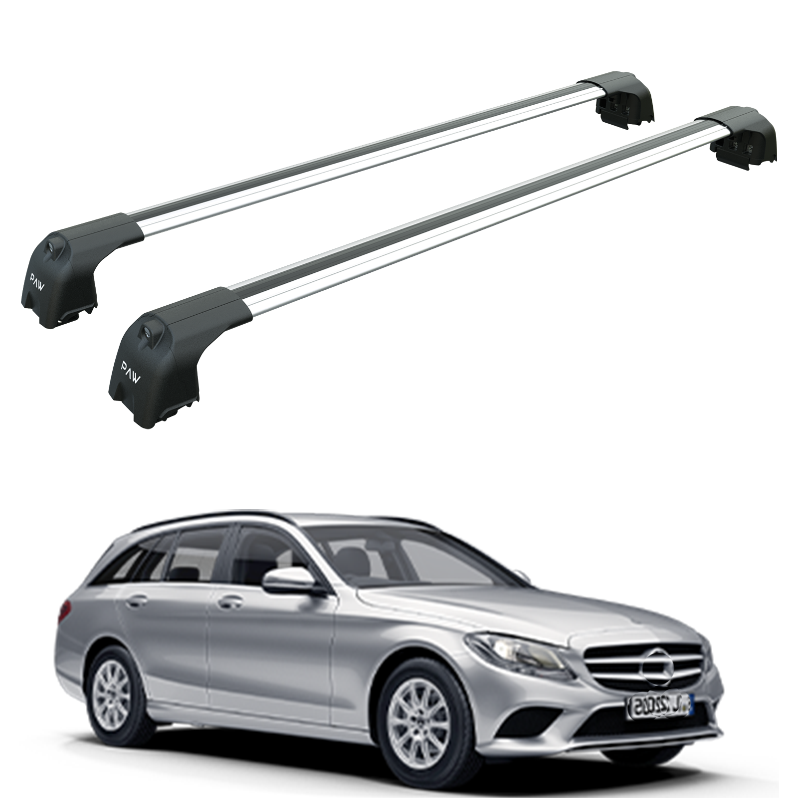 Mercedes C Estate S205 2014-2021 Portbagaj Taşıyıcı Ara Atkisi - Ara Çubuk Paw Pro 2 Gri