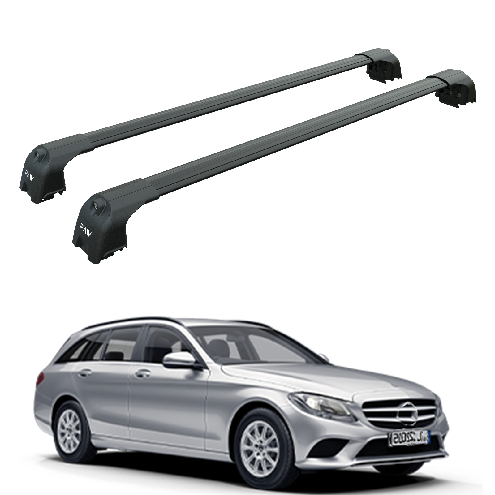 Mercedes C Estate S205 2014-2021 Portbagaj Taşıyıcı Ara Atkisi - Ara Çubuk Paw Pro 2 Siyah