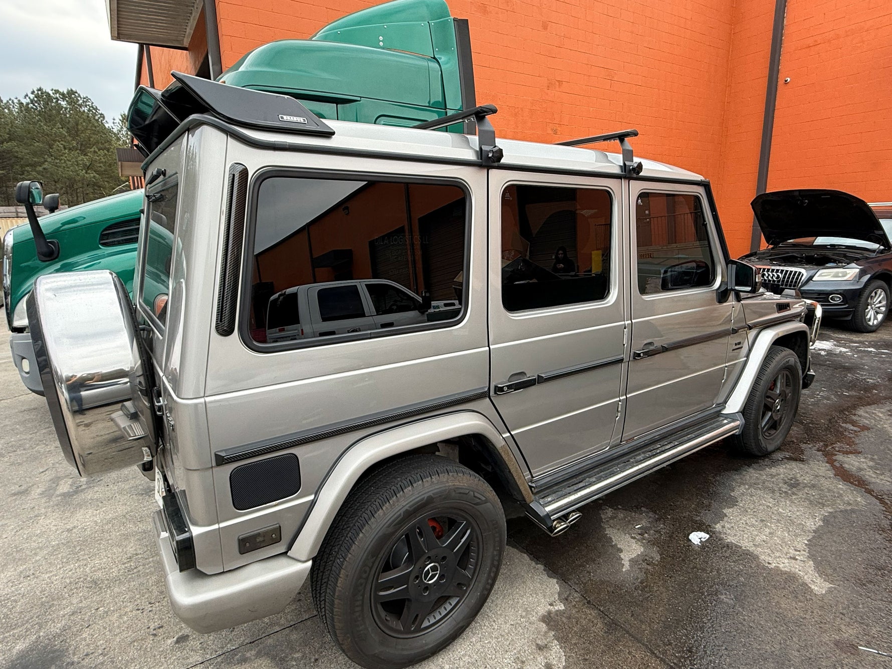 Mercedes G W463 1989-2018 Yagmur Oluklu Tavan Taşıyıcı Ara Atkısı Paw, Gri