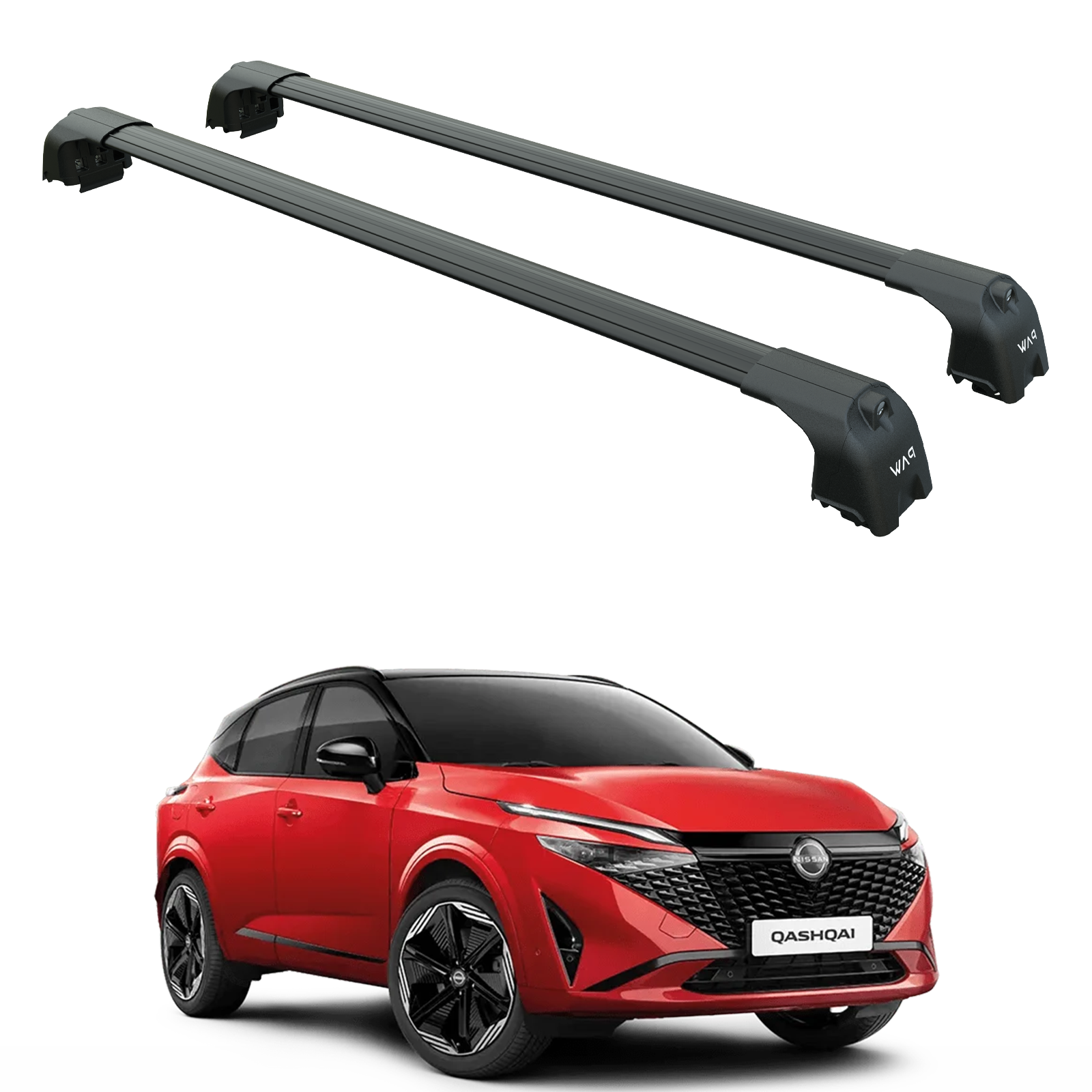 Nissan Qashqai J12 (2021–2025) Flush Rail Uyumlu Siyah Tavan Taşıyıcı Ara Atkı Barı