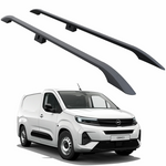 Opel Combo Uzun Şase Van 2018-2025 Araç Üstü Alüminyum Tavan Yan Rayları Plus Serisi - Siyah