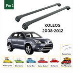 Renault Koleos 2008-2012 Flush Rail Roof Rack Bars Toros Series Pro 4 Black