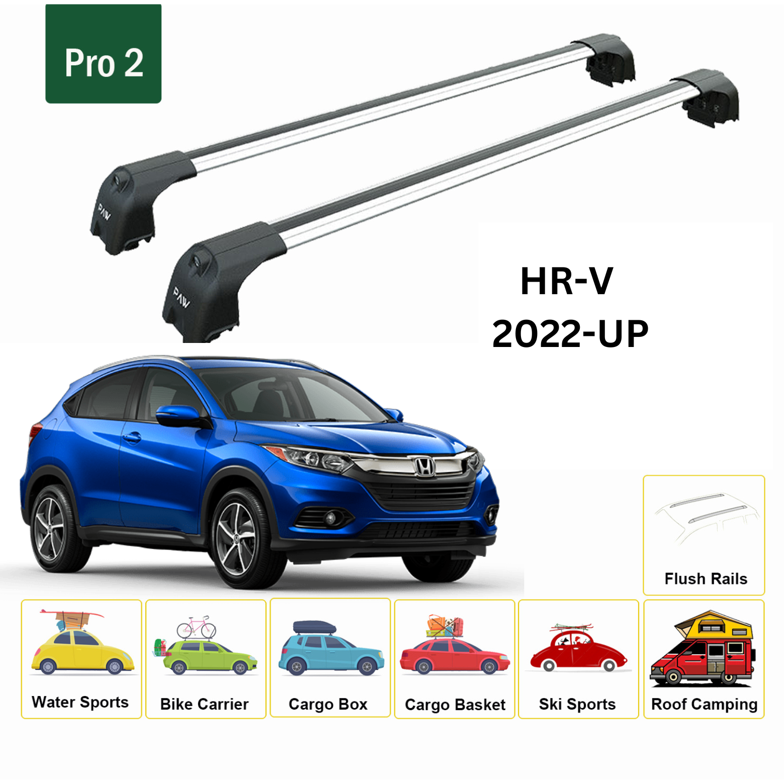 Honda Hr-V 2022-2025 Portbagaj Taşıyıcı Ara Atkisi - Ara Çubuk Paw Pro 2 Gri