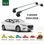 Paw Mazda 3 Sedan (BM/BN) 2014-2018 Cross Bar Roof Rack Carrier - Pro 3 Grey