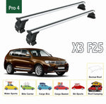 BMW X3 F25 2010-2017 Oluksuz Tavan Çıtaları İçin Tavan Rayı Çapraz Bağlantısı Toros Serisi Pro 4 Siyah