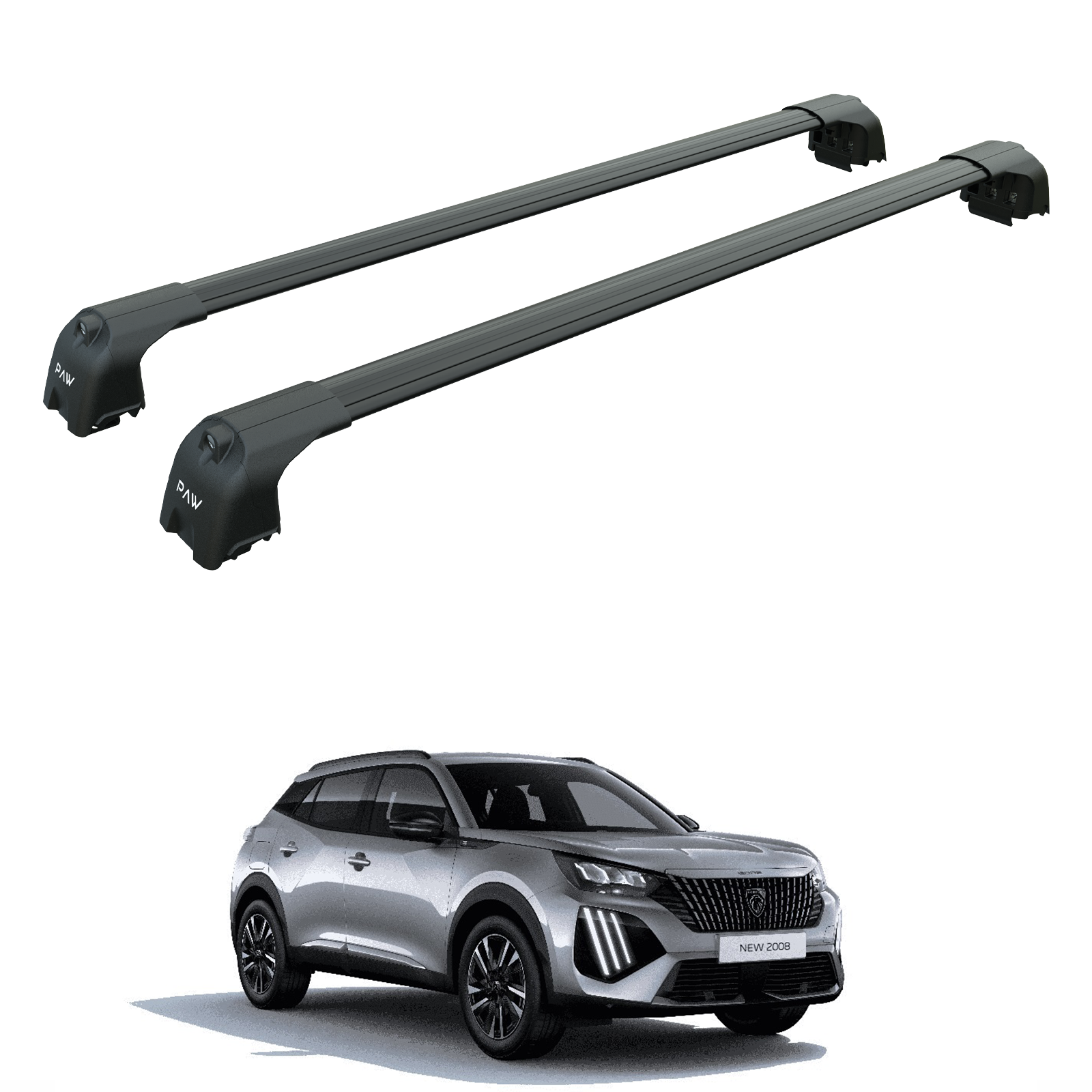 Peugeot 2008 2020-2025 Portbagaj Taşıyıcı Ara Atkisi - Ara Çubuk Paw Pro 2 Siyah