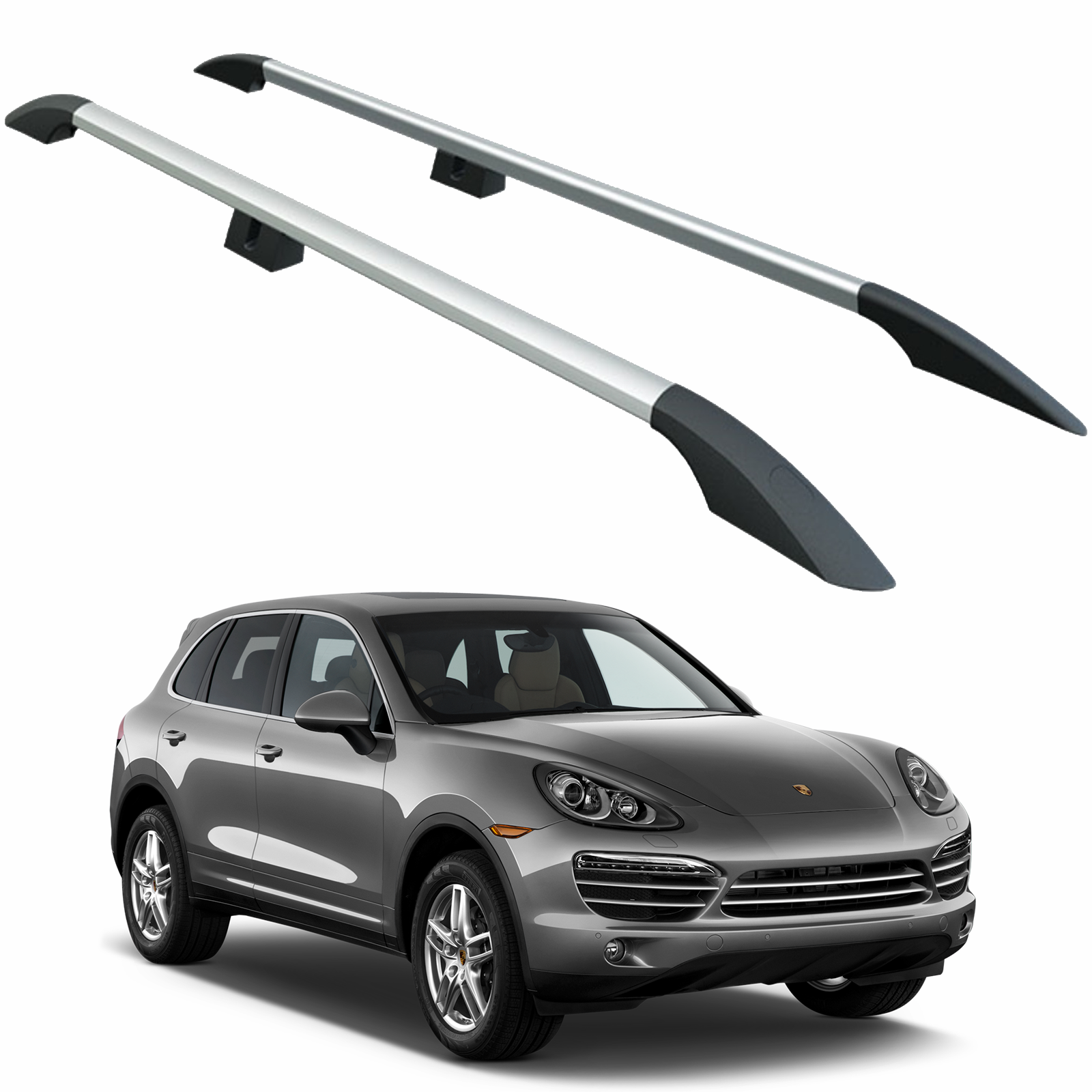 Porsche Cayenne 2003-2010 Roof Rack Aluminium Side Rails Plus Series - Grey