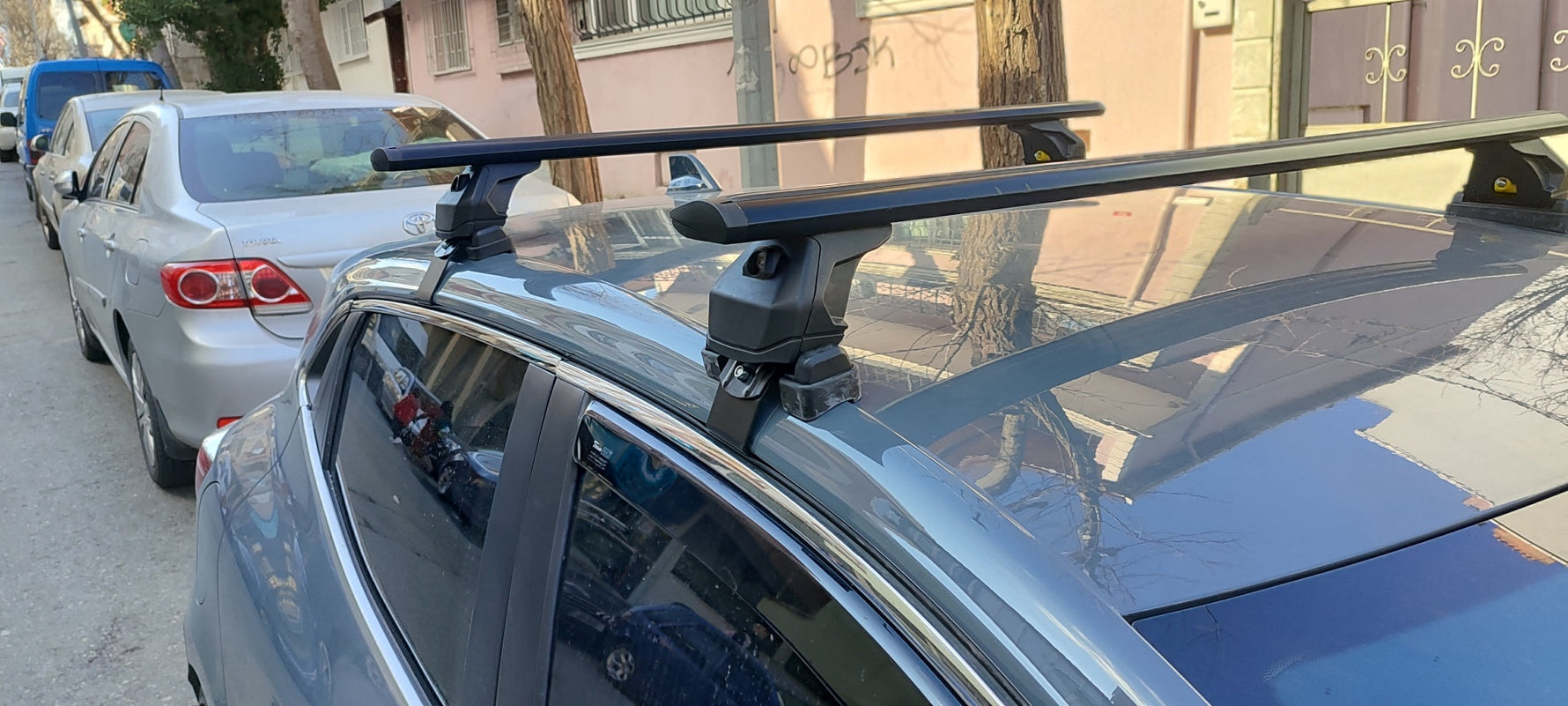 Renault Clio 4 Hatcback Oluksuz Üst Tavan Portbagaj Taşıyıcı Ara Atkısı Toros Serisi Pro 4 Gri