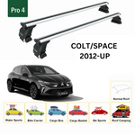 Mitsubishi Colt/Space Star 2012-2025 Fluted Top Roof Rack Carrier Cross Bar Taurus Series Pro 4 Grey