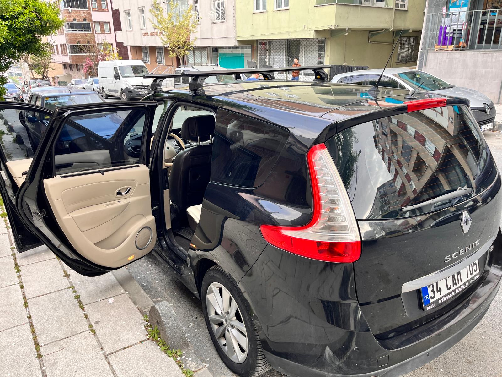 Renault Scenic 2016-2023 Oluksuz Üst Tavan Portbagaj Taşıyıcı Ara Atkısı Toros Serisi Pro 4 Siyah