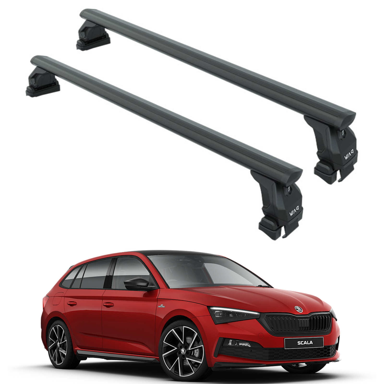 Skoda Scala 2019-2025 Oluksuz Üst Tavan Portbagaj Taşıyıcı Ara Atkısı Toros Serisi Pro 4 Siyah