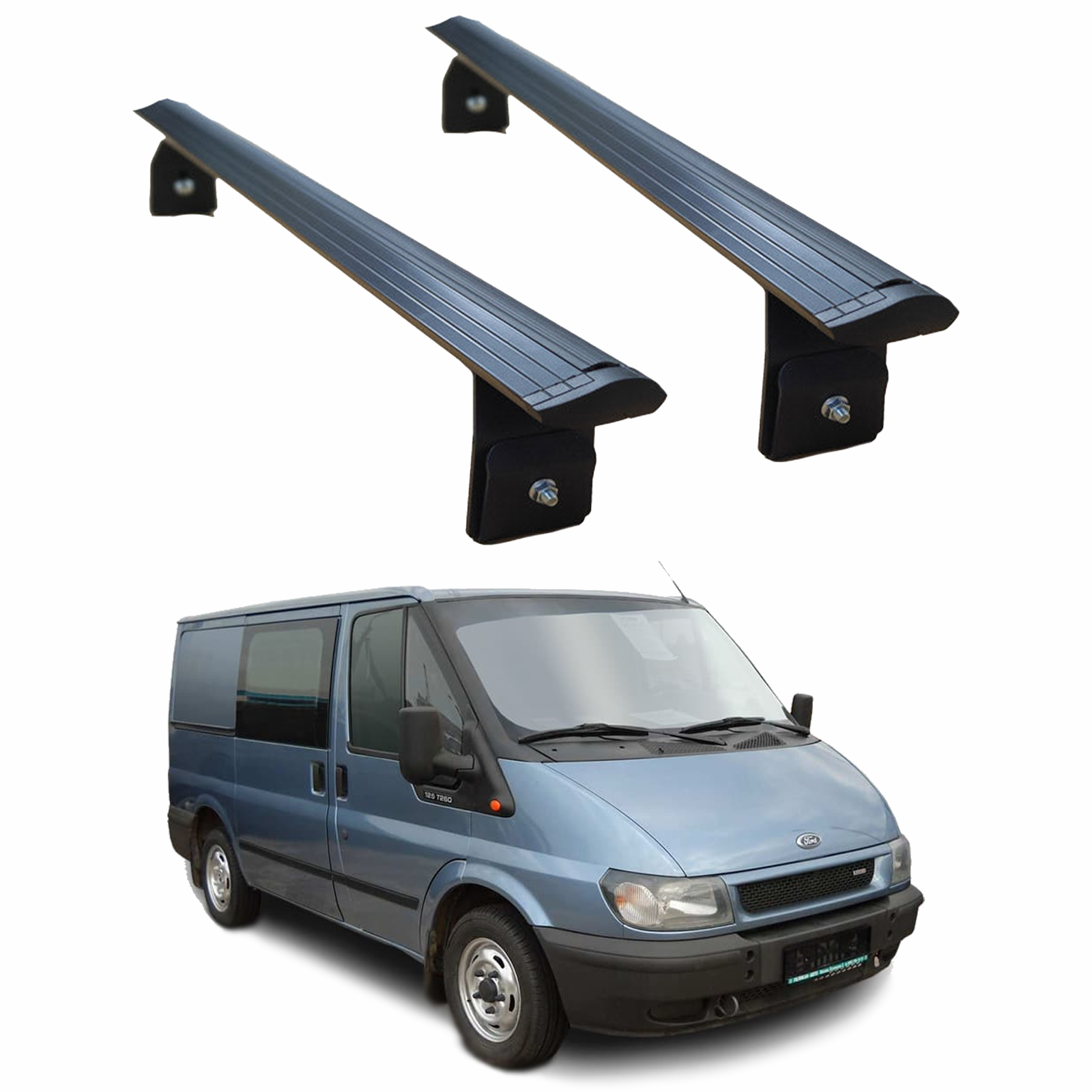Ford Transit 2000-2013 Yagmur Oluklu Üst Tavan Taşıyıcı Ara Atkısı Paw Siyah 2 Adet