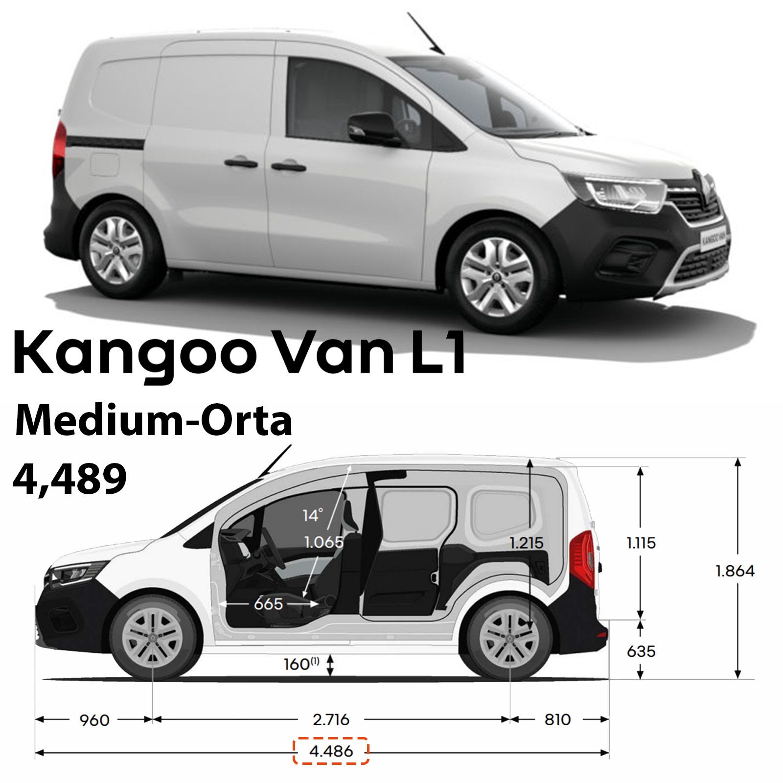 Renault Kangoo Multix (2021-2025) Alüminyum Tavan Rayları Plus Serisi - Siyah