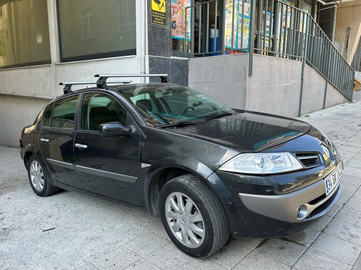 Renault Megane 2 2002-2009 Tavan Taşıyıcı Ara Barlar Vidalı Montaj, Toros Fix Pro, Gri