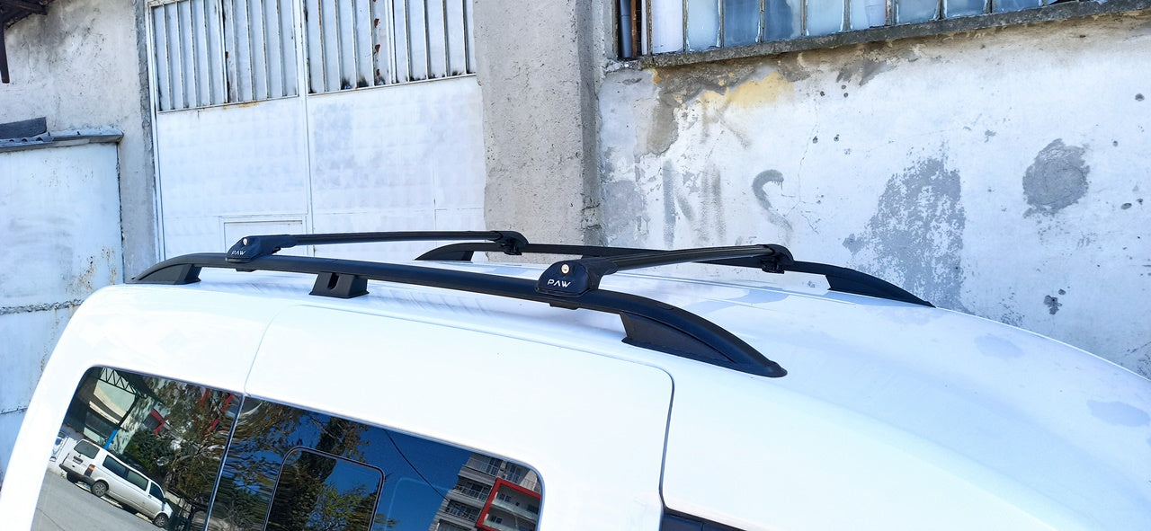 Volkswagen Caddy Iıı 2003-2019 Araç Üstü Alüminyum Tavan Yan Rayları Plus Serisi - Siyah