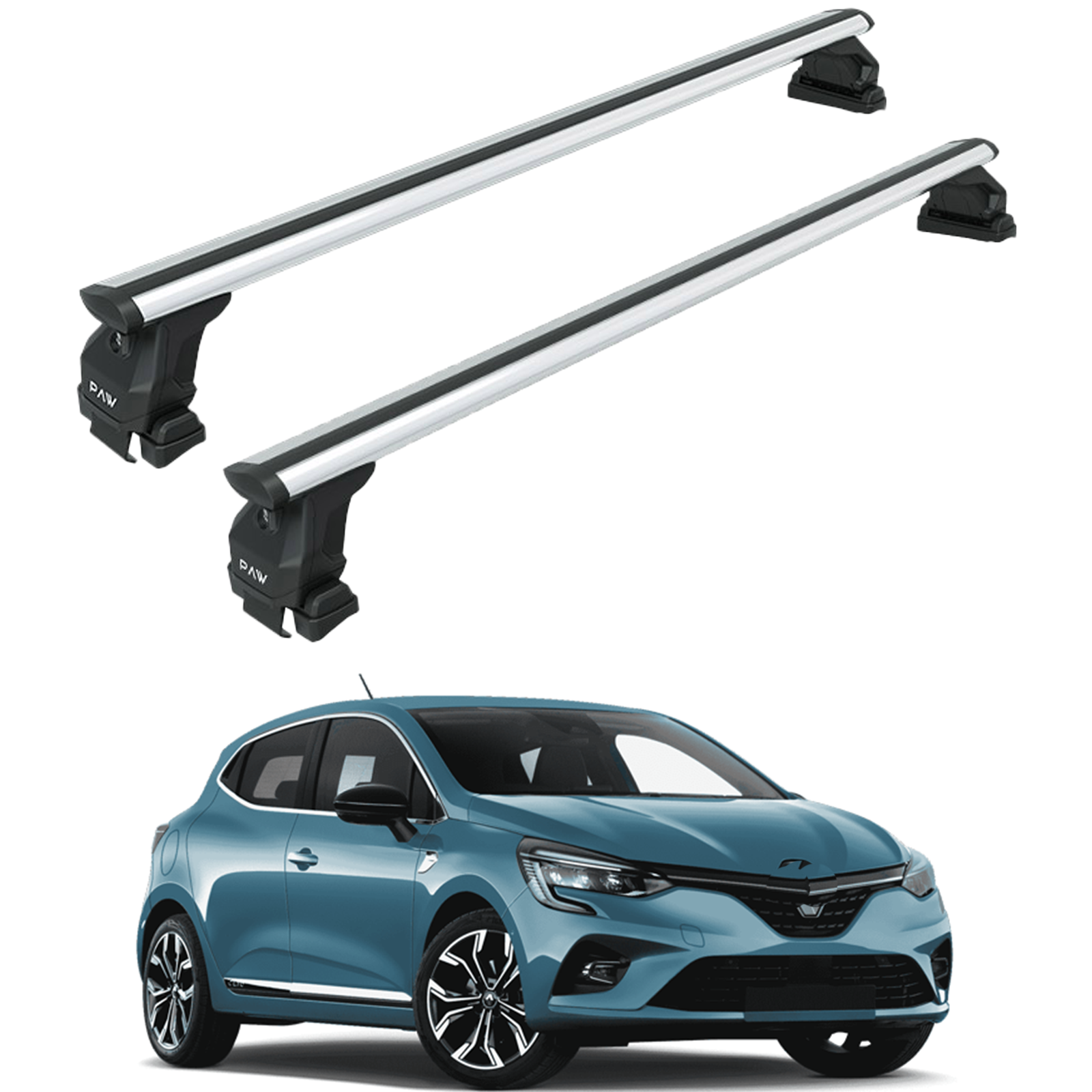 Renault Clio 5 2019-2025 Hatcback Oluksuz Üst Tavan Portbagaj Taşıyıcı Ara Atkısı Toros Serisi Pro 4 Gri