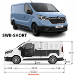 Renault Trafic X82 Kısa Şase (2014-2025) Araç Üstü Alüminyum Tavan Yan Rayları Plus Serisi - Gri