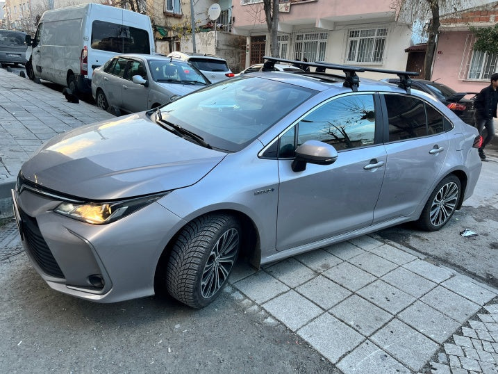 Toyota Corolla Sedan 2013-2018 Oluksuz Üst Tavan Portbagaj Taşıyıcı Ara Atkısı Toros Serisi Pro 4 Gri